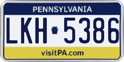 PA license plate LKH5386