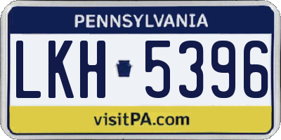 PA license plate LKH5396
