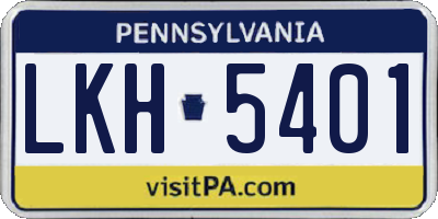 PA license plate LKH5401