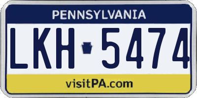 PA license plate LKH5474