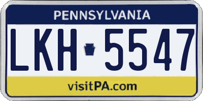 PA license plate LKH5547