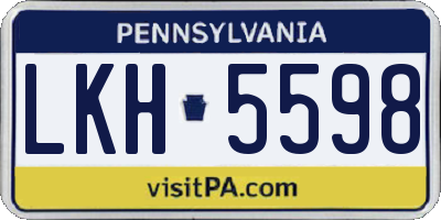 PA license plate LKH5598