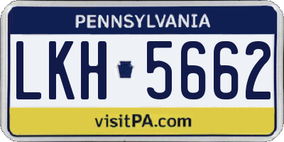 PA license plate LKH5662