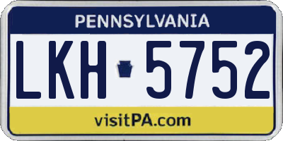 PA license plate LKH5752