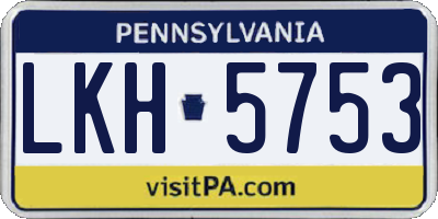 PA license plate LKH5753