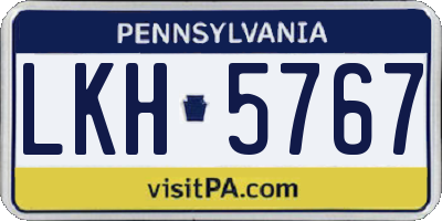 PA license plate LKH5767