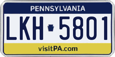 PA license plate LKH5801