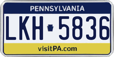 PA license plate LKH5836