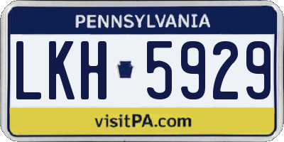 PA license plate LKH5929