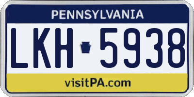 PA license plate LKH5938