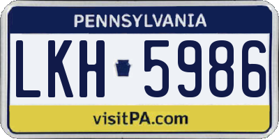 PA license plate LKH5986