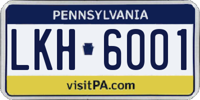 PA license plate LKH6001