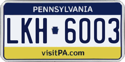 PA license plate LKH6003