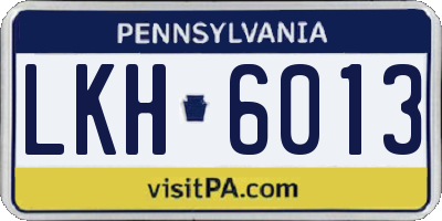 PA license plate LKH6013