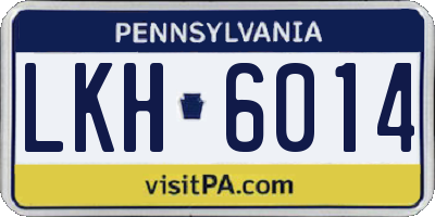 PA license plate LKH6014