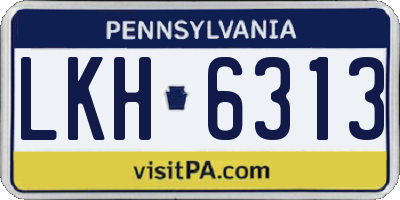 PA license plate LKH6313