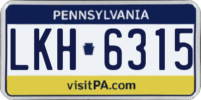 PA license plate LKH6315