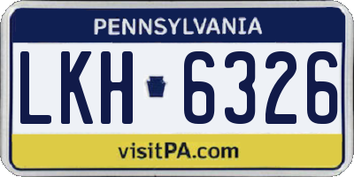 PA license plate LKH6326