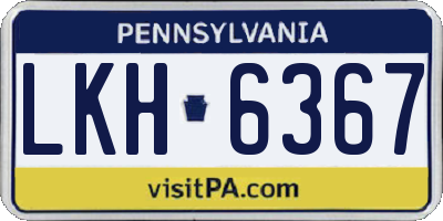 PA license plate LKH6367