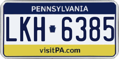 PA license plate LKH6385