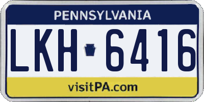 PA license plate LKH6416