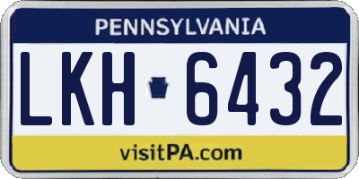 PA license plate LKH6432