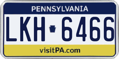 PA license plate LKH6466