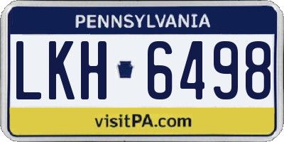 PA license plate LKH6498