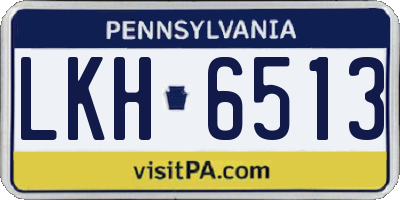 PA license plate LKH6513