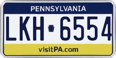 PA license plate LKH6554