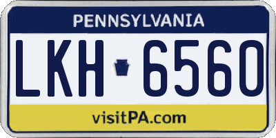 PA license plate LKH6560