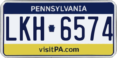 PA license plate LKH6574