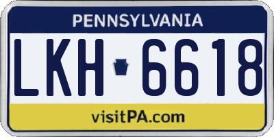 PA license plate LKH6618