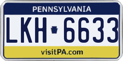 PA license plate LKH6633