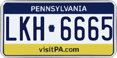 PA license plate LKH6665