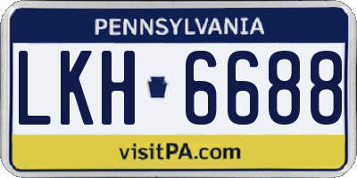 PA license plate LKH6688