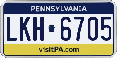 PA license plate LKH6705