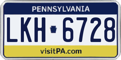 PA license plate LKH6728
