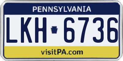 PA license plate LKH6736