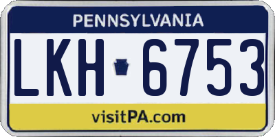 PA license plate LKH6753