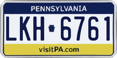 PA license plate LKH6761