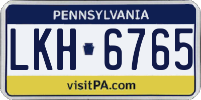 PA license plate LKH6765