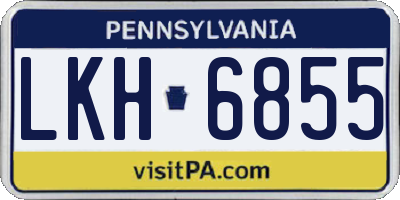 PA license plate LKH6855