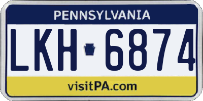 PA license plate LKH6874