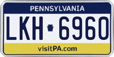 PA license plate LKH6960