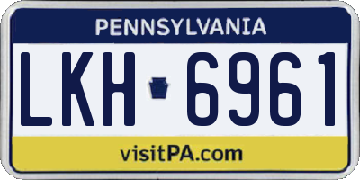 PA license plate LKH6961
