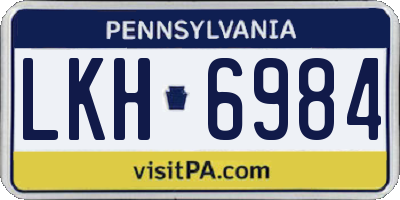 PA license plate LKH6984