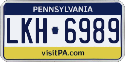 PA license plate LKH6989