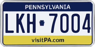 PA license plate LKH7004