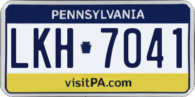 PA license plate LKH7041